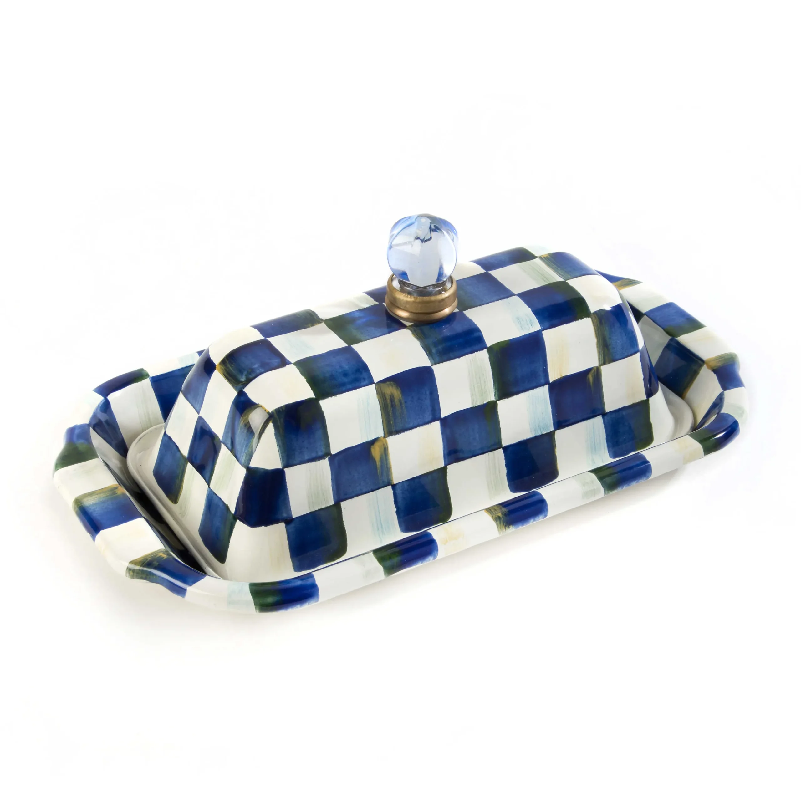 MacKenzie-Childs Royal Check Butter Box| Serveware