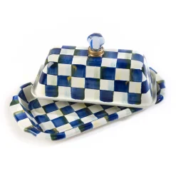 MacKenzie-Childs Royal Check Butter Box| Serveware