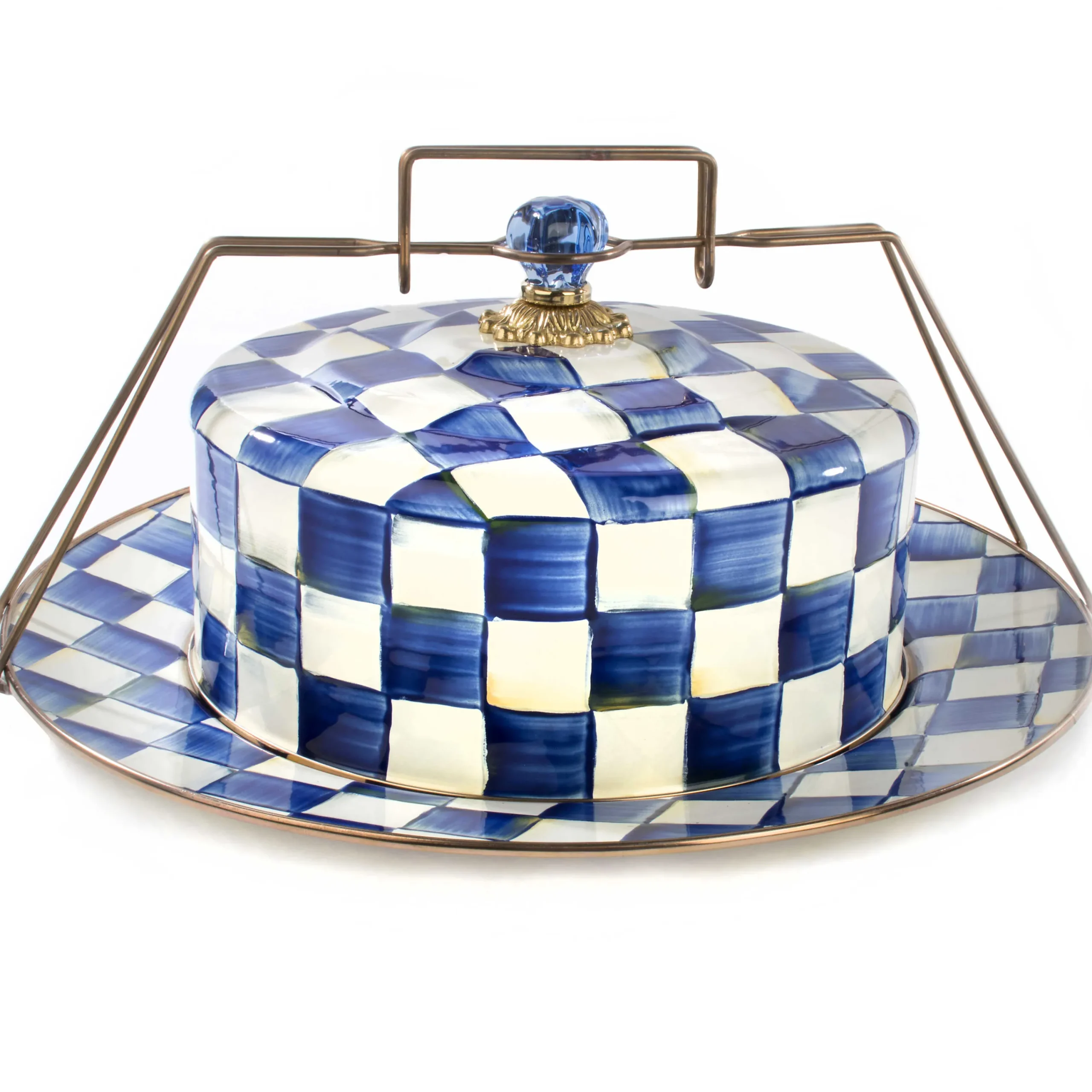 MacKenzie-Childs Royal Check Cake Carrier| Serveware