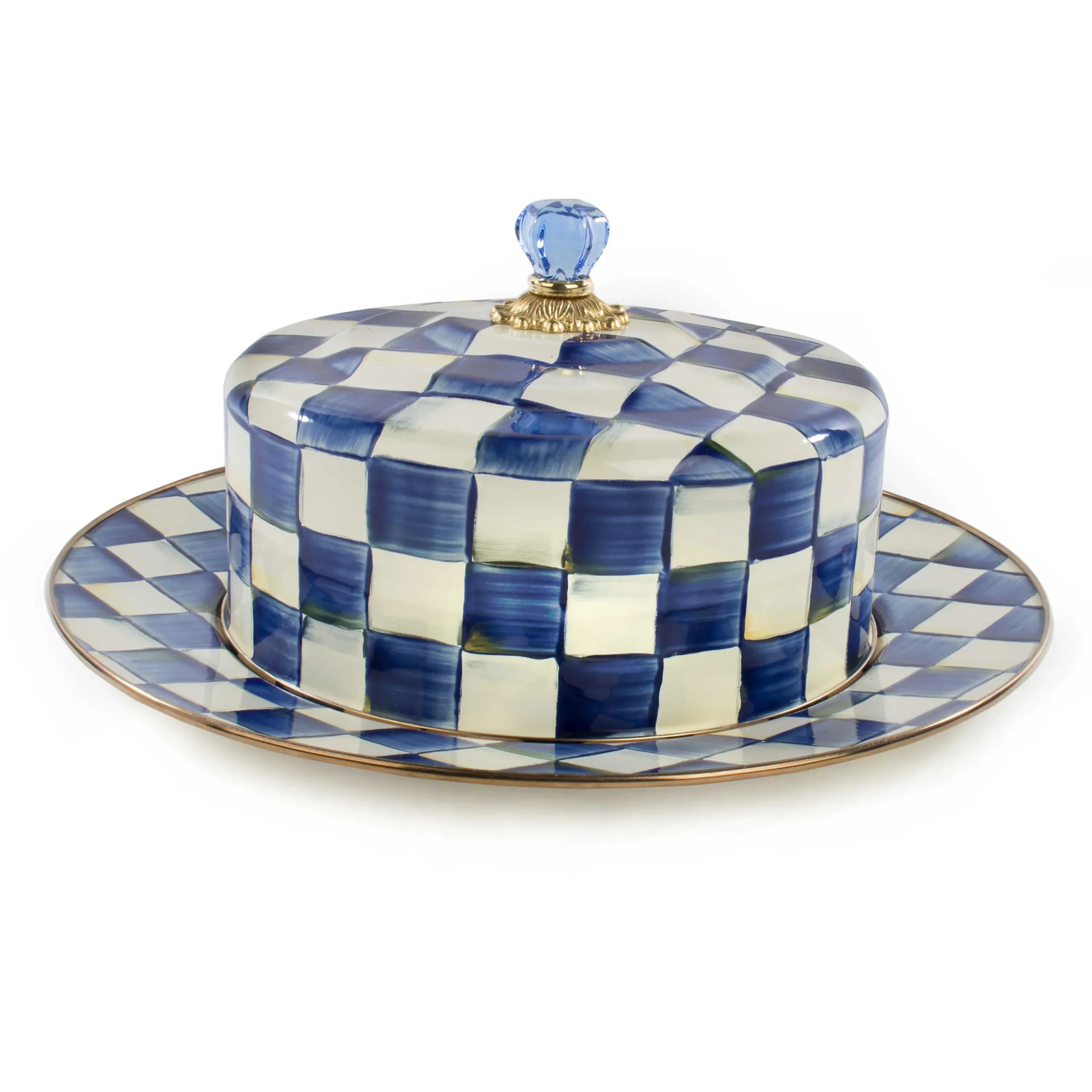 MacKenzie-Childs Royal Check Cake Carrier| Serveware