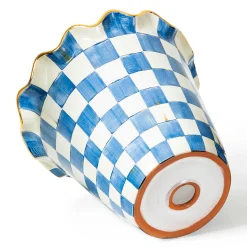 MacKenzie-Childs Royal Check Ceramic Jumbo Garden Pot| Spring|The Fall Shop