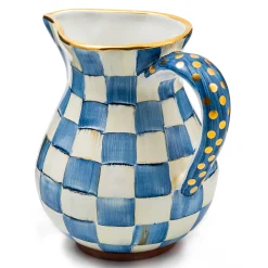 MacKenzie-Childs Royal Check Ceramic Portly Pitcher| Bar Entertaining|Serveware
