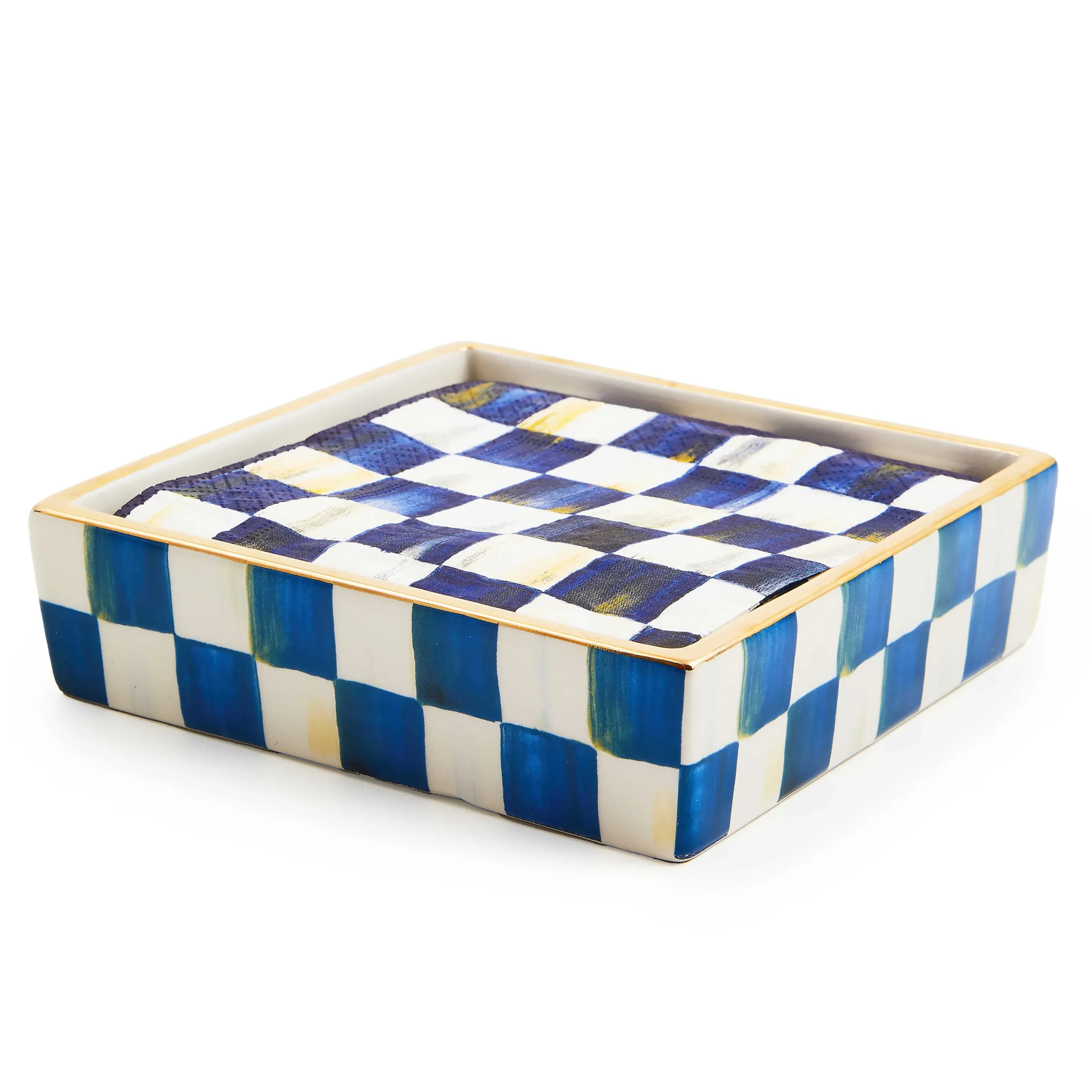 MacKenzie-Childs Royal Check Cocktail Napkin Holder| Table Accessories|Bar Entertaining