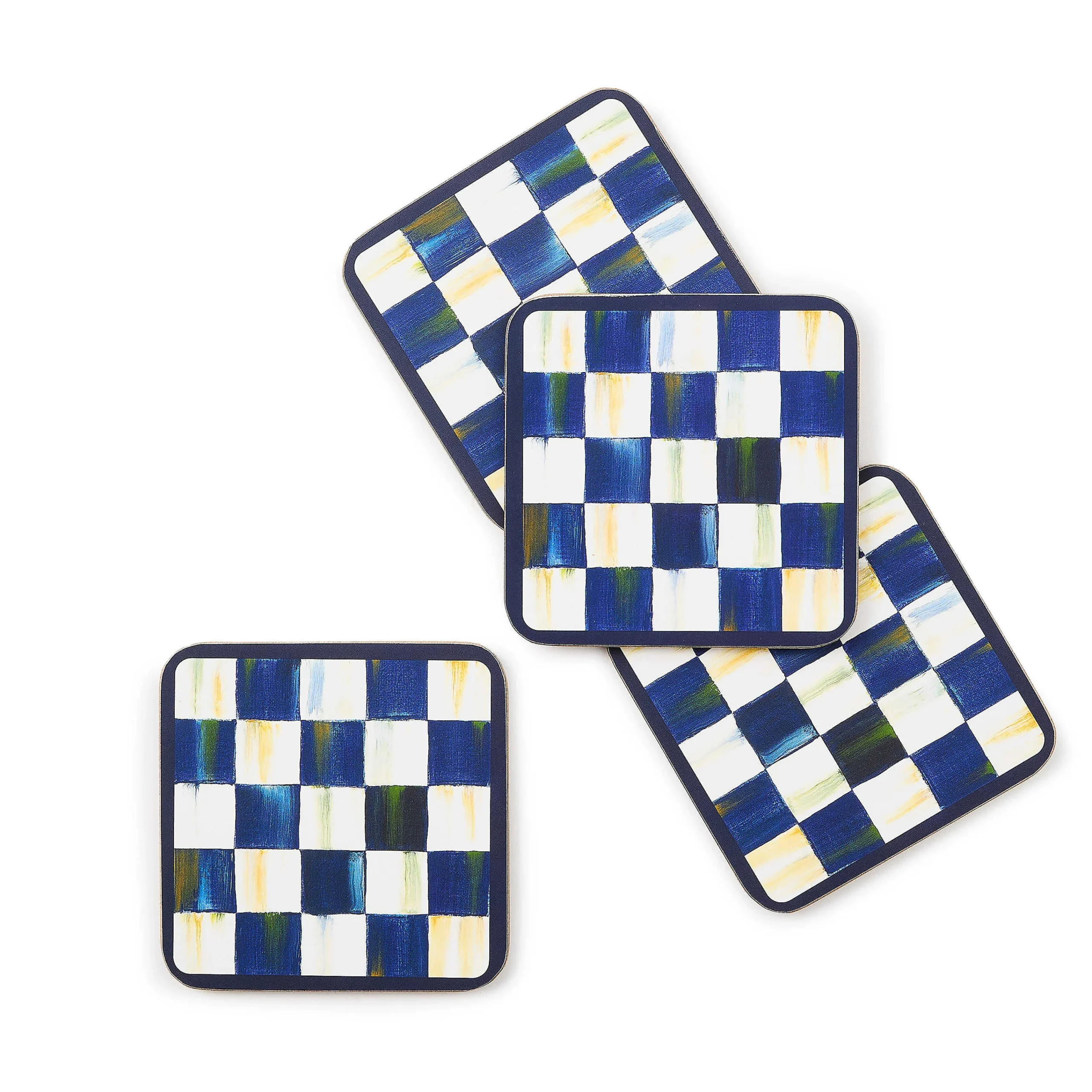 MacKenzie-Childs Royal Check Cork Back Coasters, Set of 4| Table Accessories|Kitchen & Table Linens