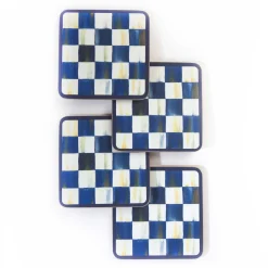 MacKenzie-Childs Royal Check Cork Back Coasters, Set of 4| Table Accessories|Kitchen & Table Linens