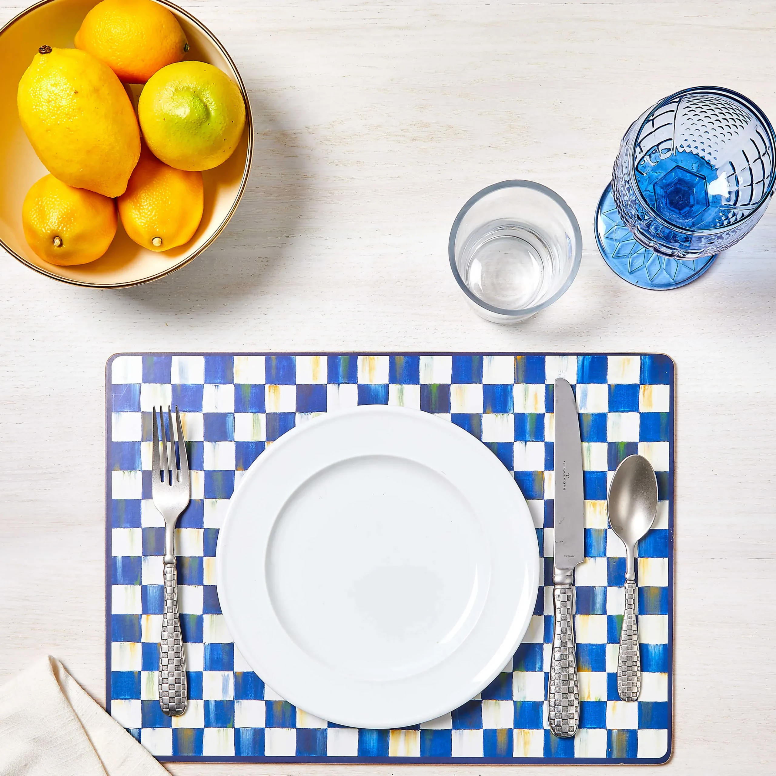 MacKenzie-Childs Royal Check Cork Back Placemats, Set of 4| Table Accessories|Kitchen & Table Linens