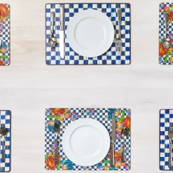 MacKenzie-Childs Royal Check Cork Back Placemats, Set of 4| Table Accessories|Kitchen & Table Linens