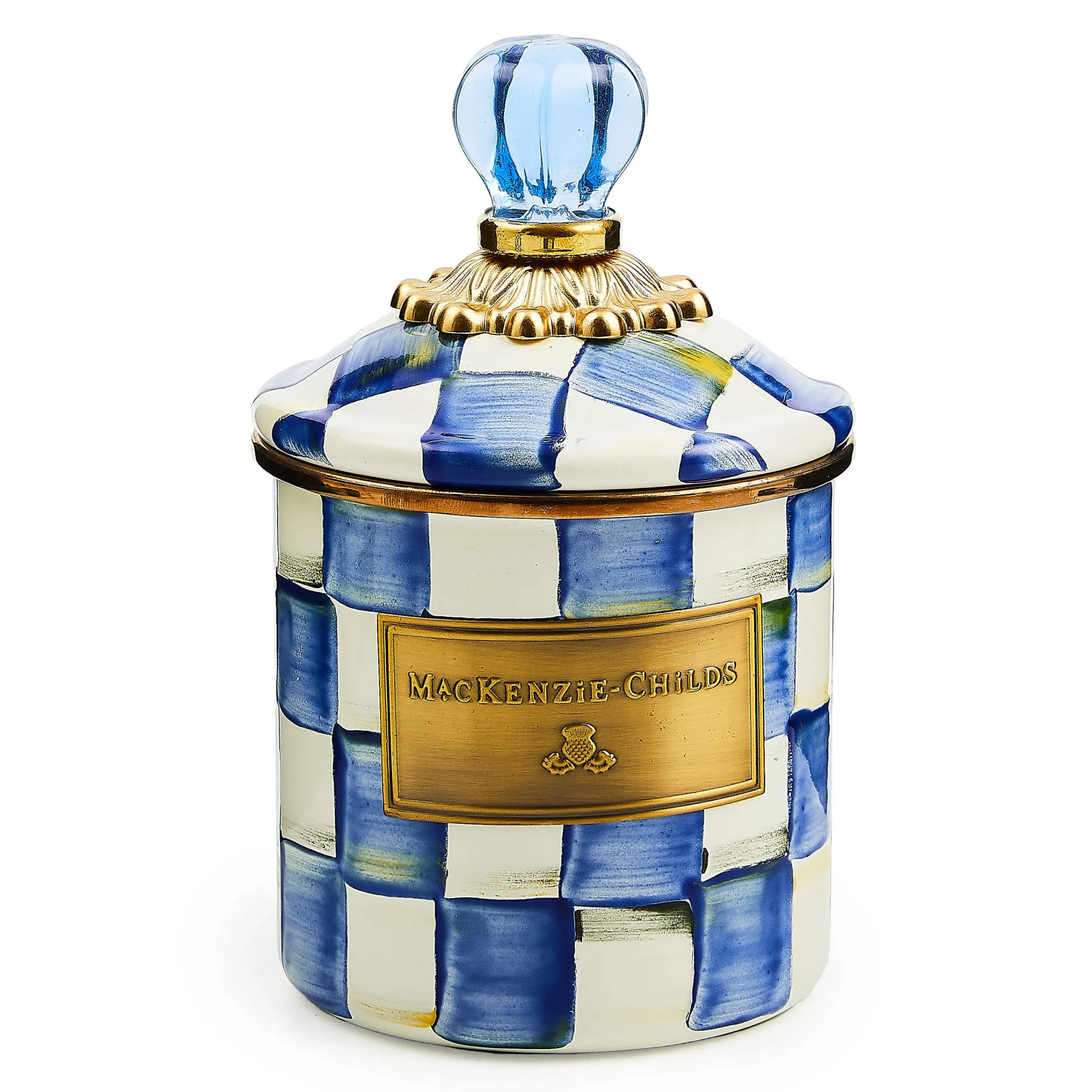 MacKenzie-Childs Royal Check Demi Canister| Room Accents|Kitchen Storage & Organization