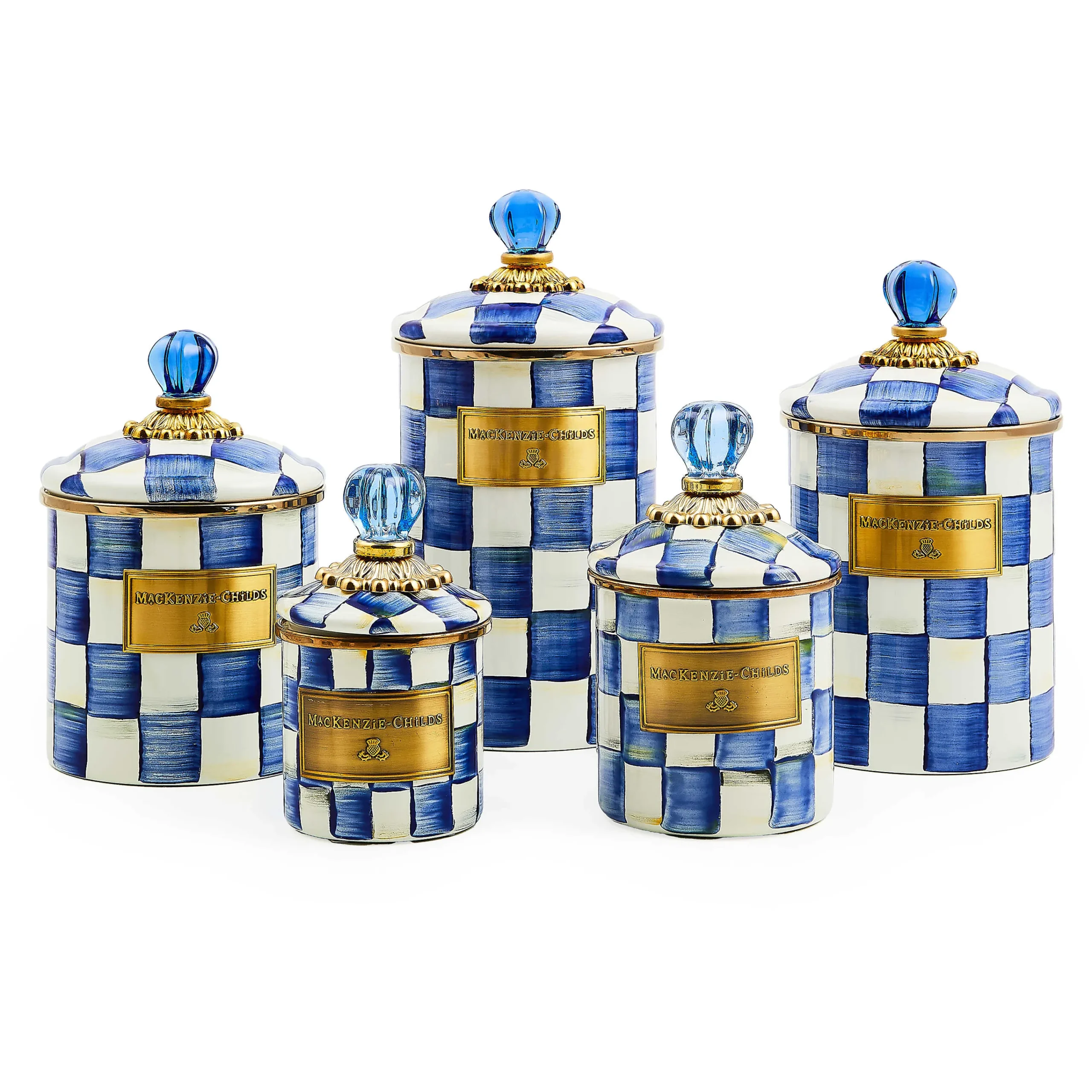 MacKenzie-Childs Royal Check Demi Canister| Room Accents|Kitchen Storage & Organization