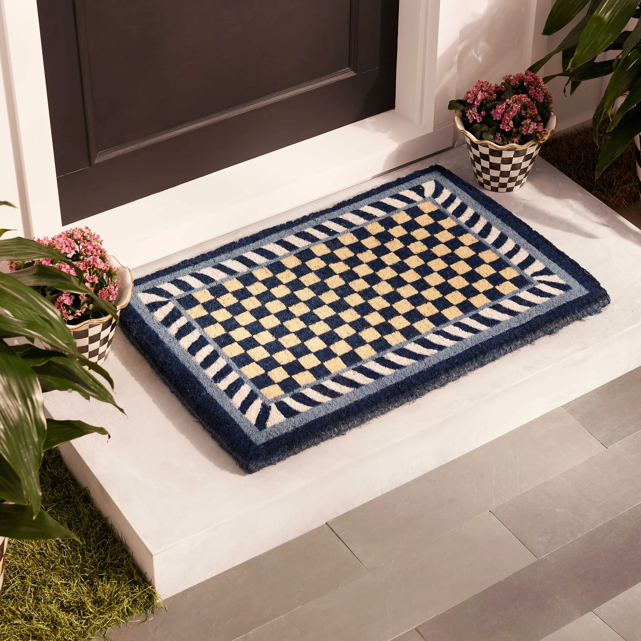 MacKenzie-Childs Royal Check Entrance Mat| Outdoor|Rugs