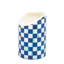 MacKenzie-Childs Royal Check Flicker 6 Pillar Candle| Candles & Fragrances|Table Accessories