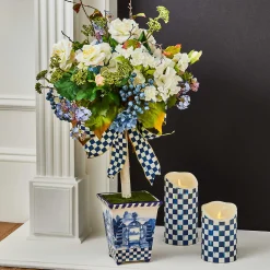 MacKenzie-Childs Royal Check Flicker 6 Pillar Candle| Candles & Fragrances|Table Accessories