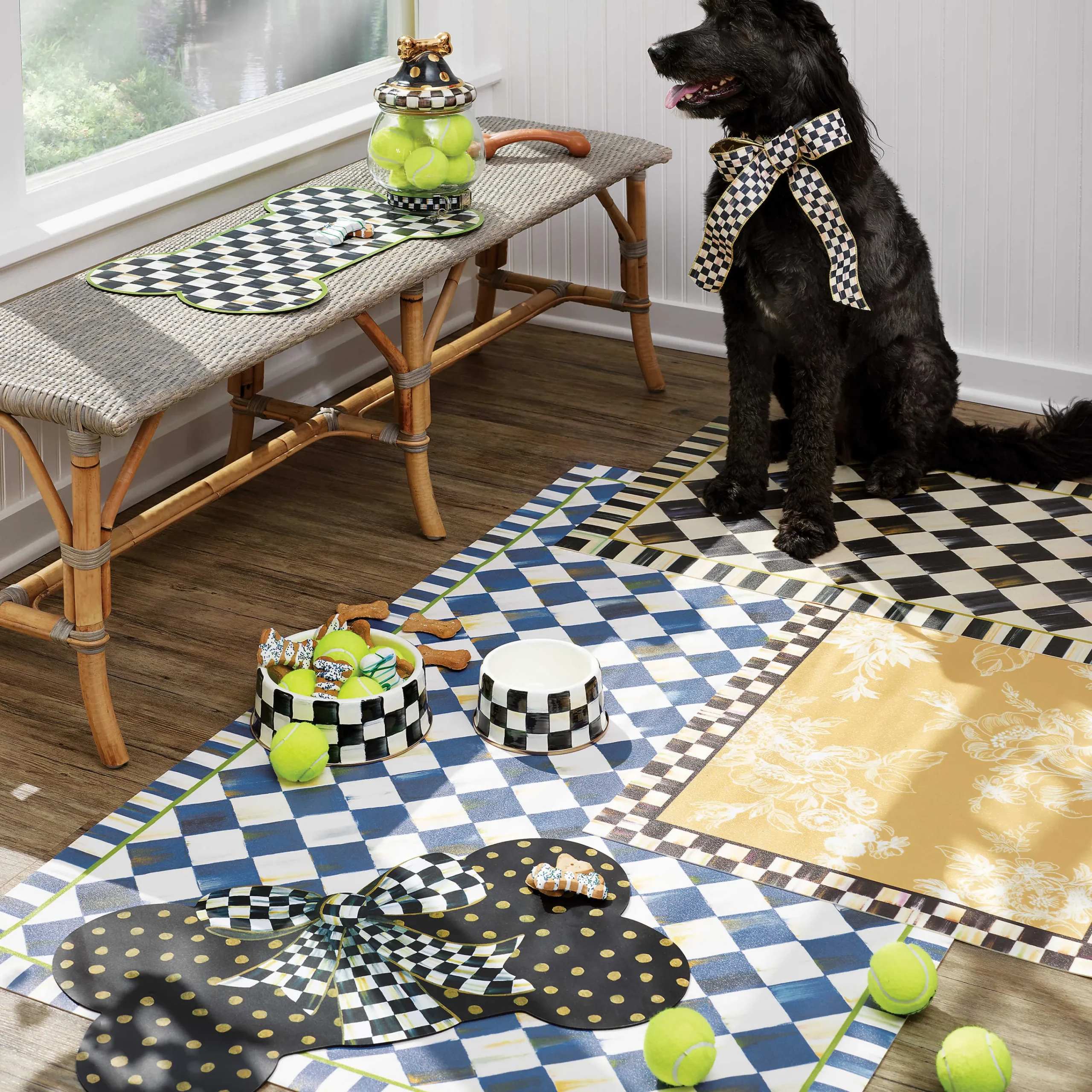 MacKenzie-Childs Royal Check Floor Mat - 3' x 5'| Rugs