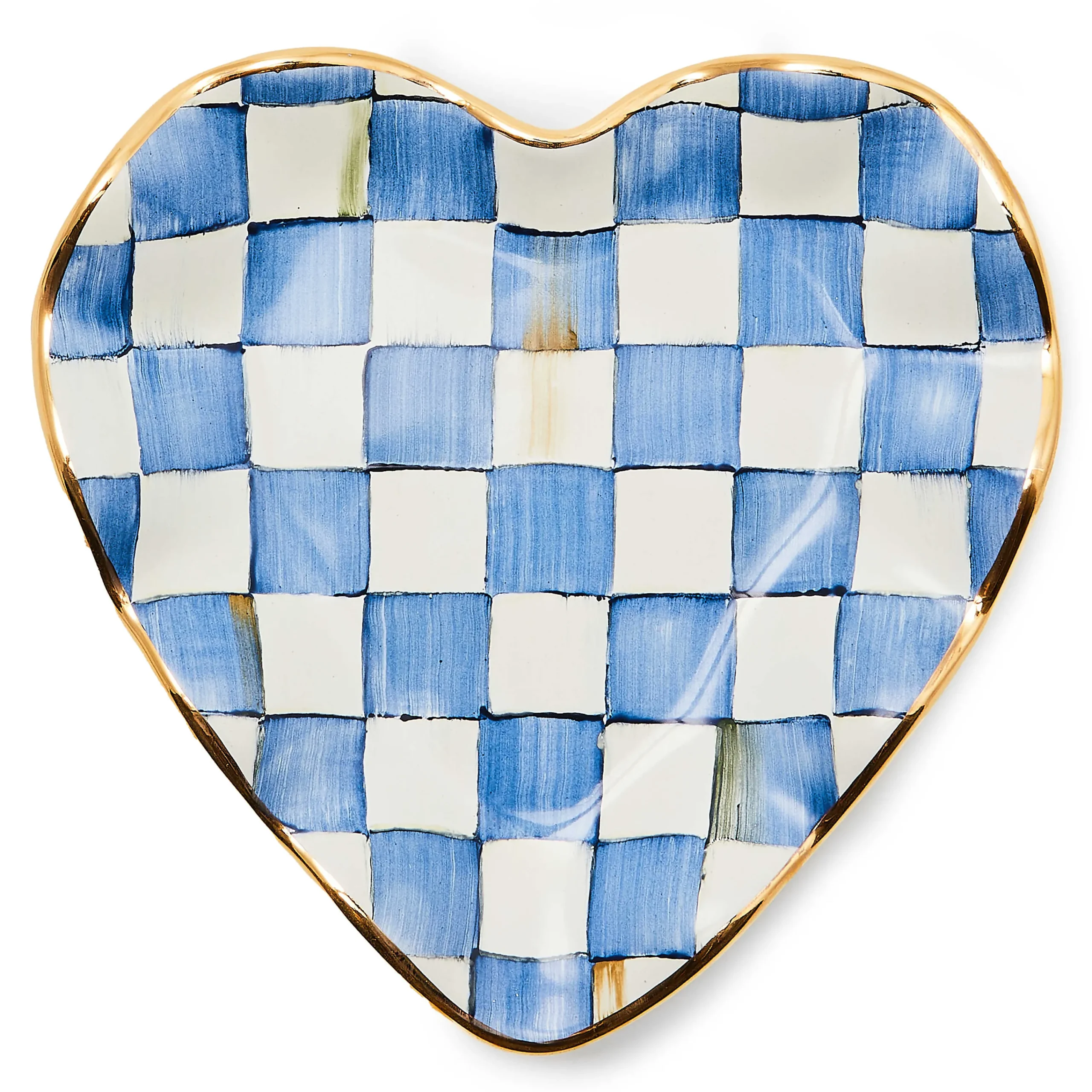 MacKenzie-Childs Royal Check Fluted Heart Plate| Bar Entertaining|Serveware