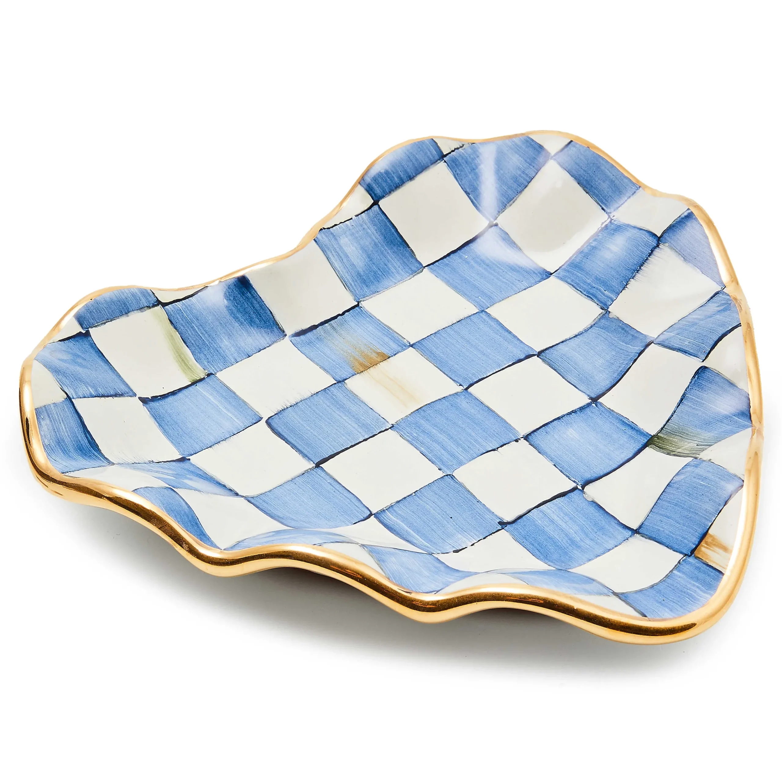 MacKenzie-Childs Royal Check Fluted Heart Plate| Bar Entertaining|Serveware