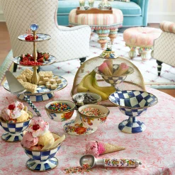 MacKenzie-Childs Royal Check Ice Cream Dish| Dinnerware & Flatware