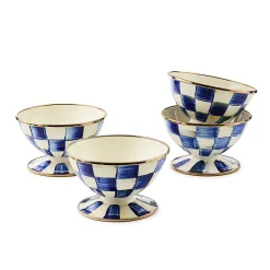 MacKenzie-Childs Royal Check Ice Cream Dishes, Set of 4| Kitchen & Dining Sets|Dinnerware & Flatware