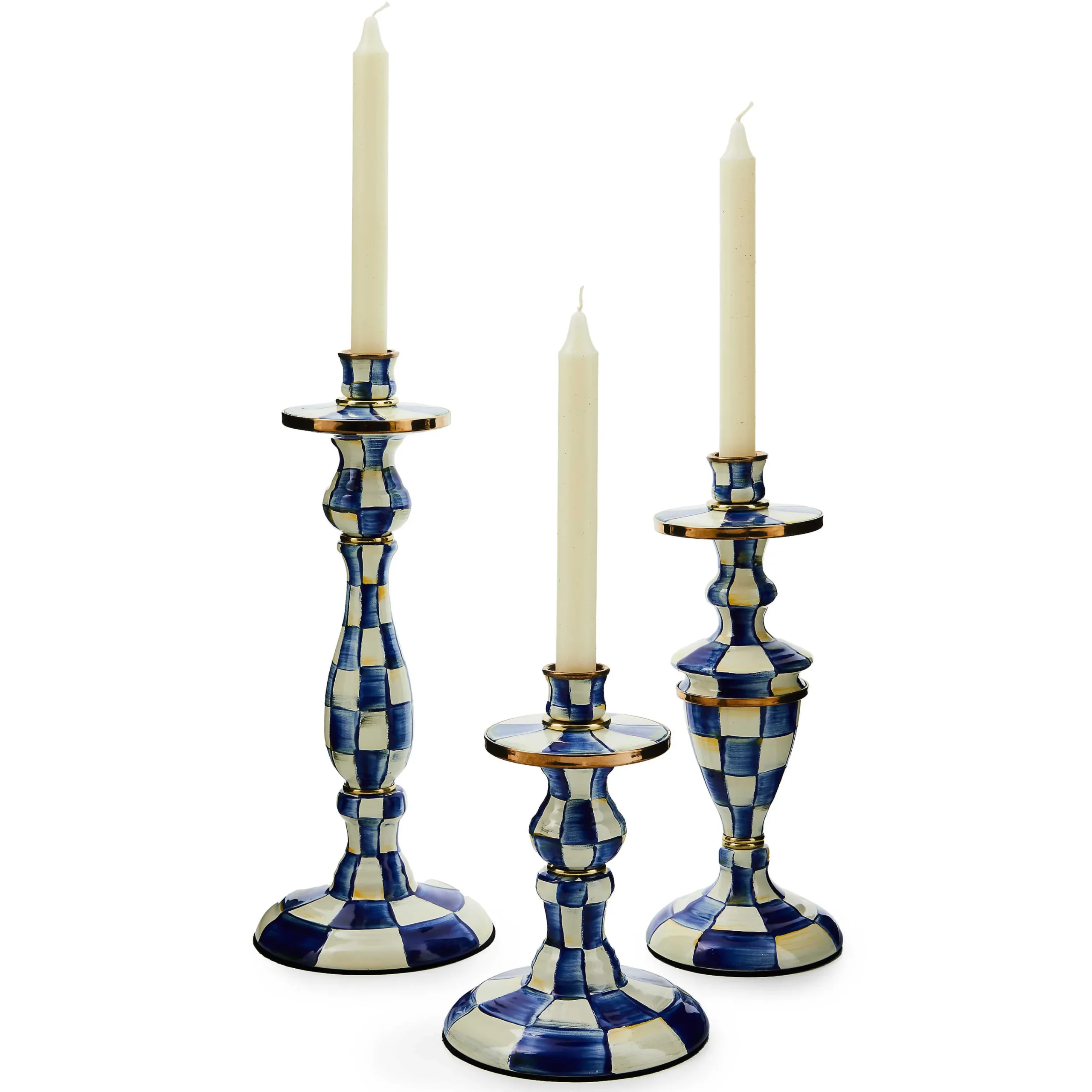 MacKenzie-Childs Royal Check Large Candlestick| Candles & Fragrances