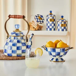 MacKenzie-Childs Royal Check Large Canister| Room Accents|Kitchen Storage & Organization