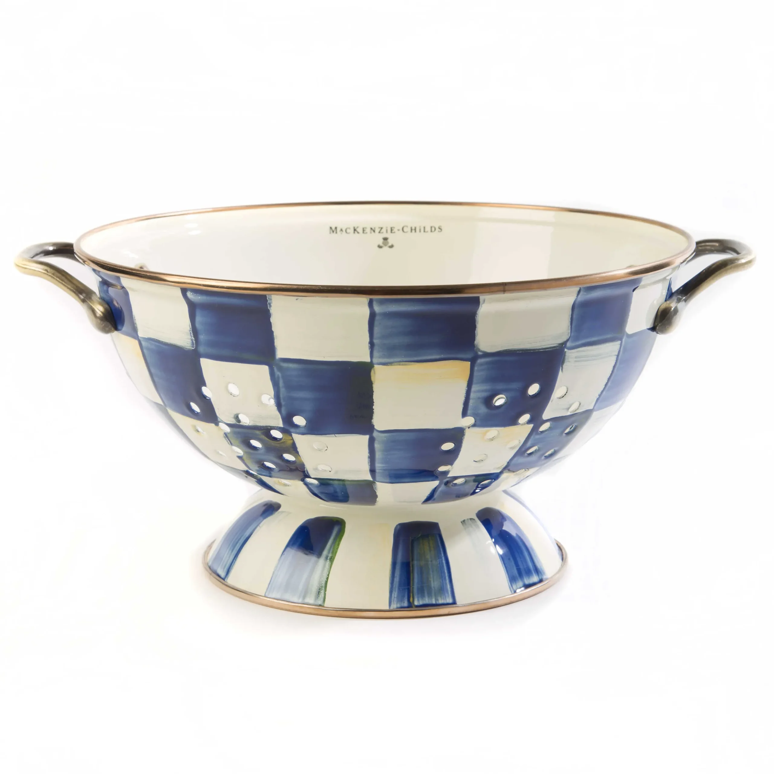 MacKenzie-Childs Royal Check Large Colander| Kitchen Utensils & Tools