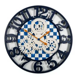 MacKenzie-Childs Royal Check Large Farmhouse Wall Clock| Room Accents