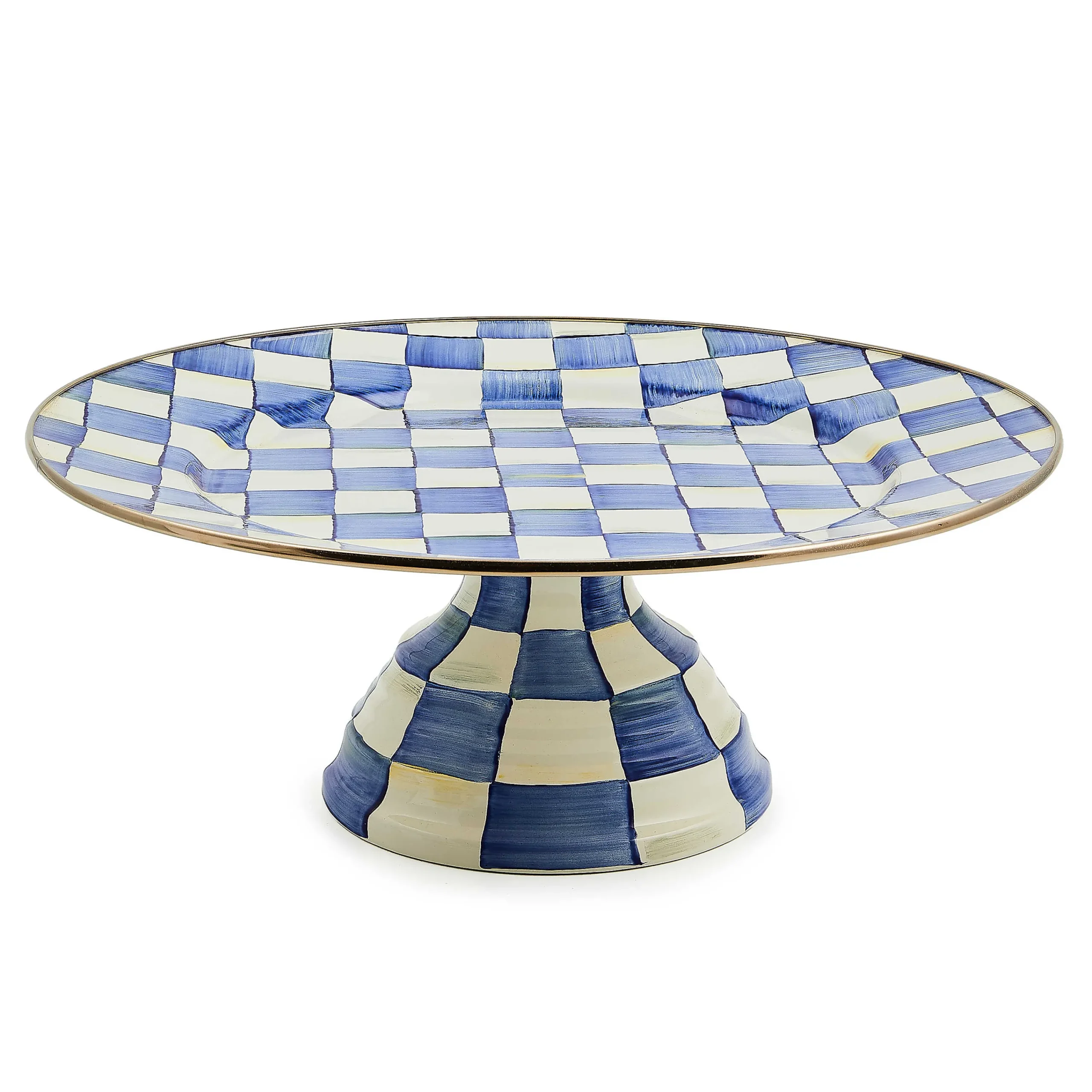 MacKenzie-Childs Royal Check Large Pedestal Platter| Serveware