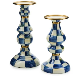 MacKenzie-Childs Royal Check Large Pillar Candlestick| Candles & Fragrances