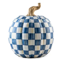 MacKenzie-Childs Royal Check Large Pumpkin| Pumpkins|The Halloween Shop