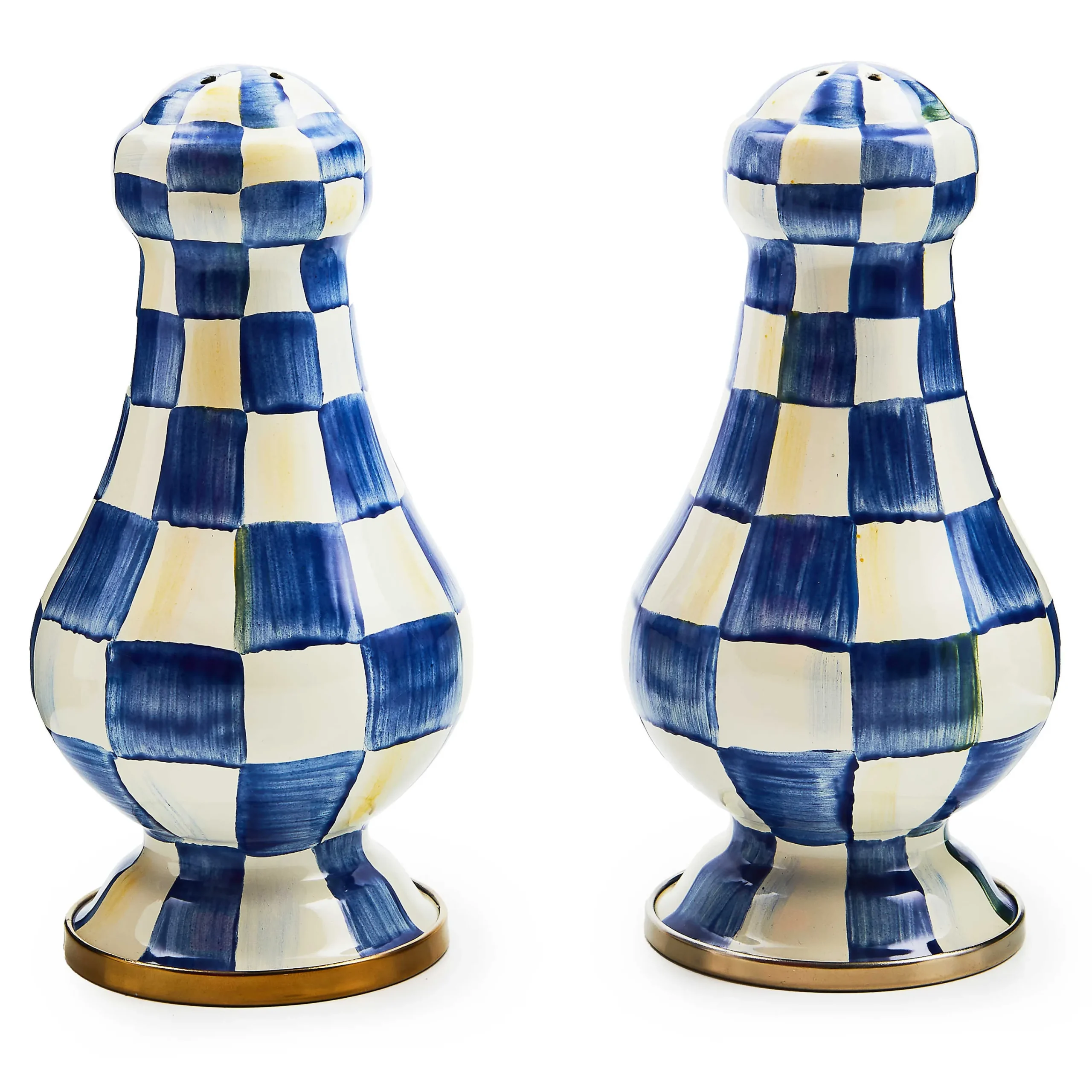 MacKenzie-Childs Royal Check Large Salt Pepper Shakers| Table Accessories|Serveware