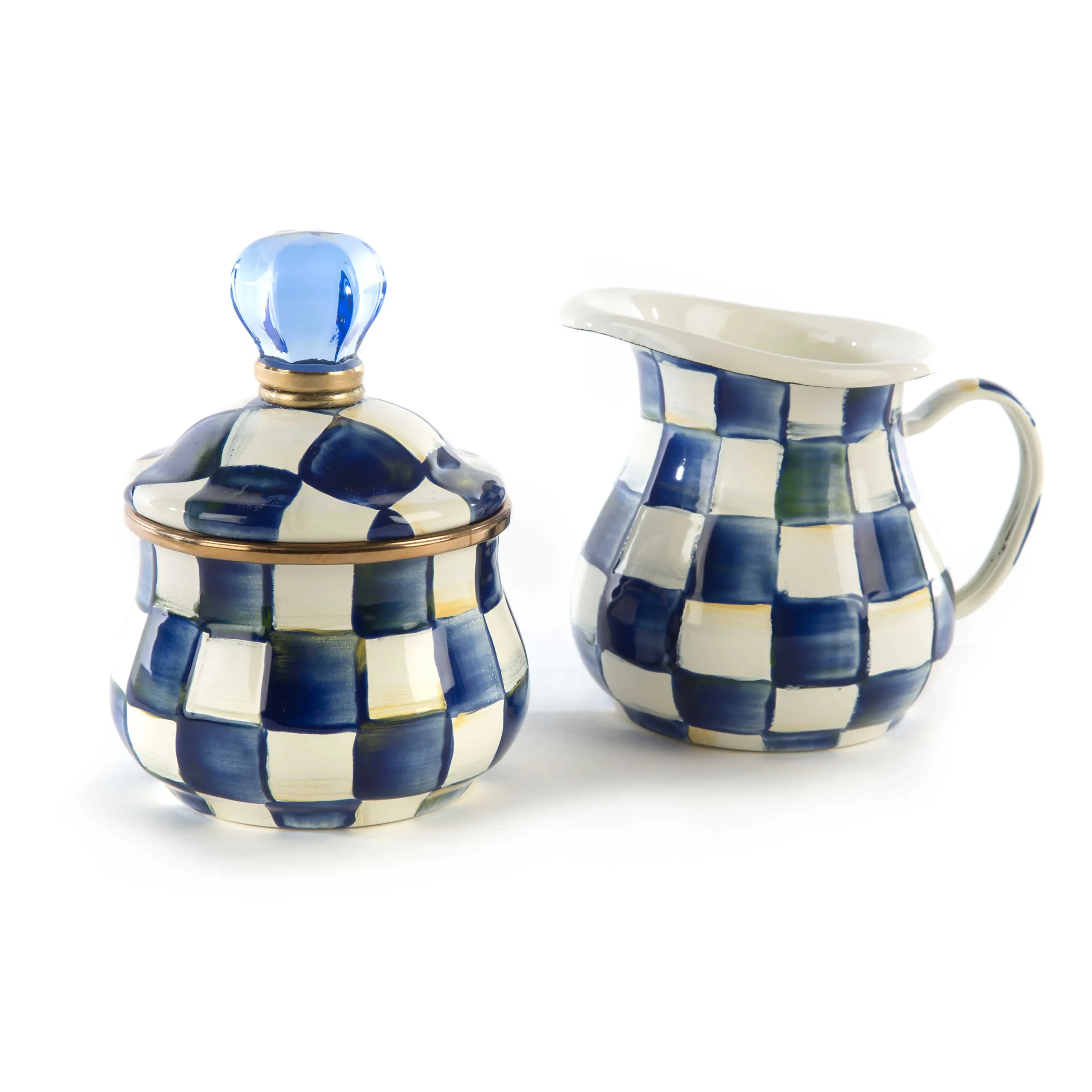 MacKenzie-Childs Royal Check Lidded Sugar Bowl| The Coffee Shop|Serveware