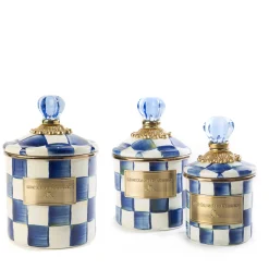 MacKenzie-Childs Royal Check Little Canisters, Set of 3| Kitchen & Dining Sets|Kitchen Storage & Organization