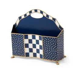 MacKenzie-Childs Royal Check Magazine Holder| Room Accents