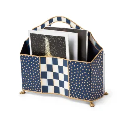 MacKenzie-Childs Royal Check Magazine Holder| Room Accents