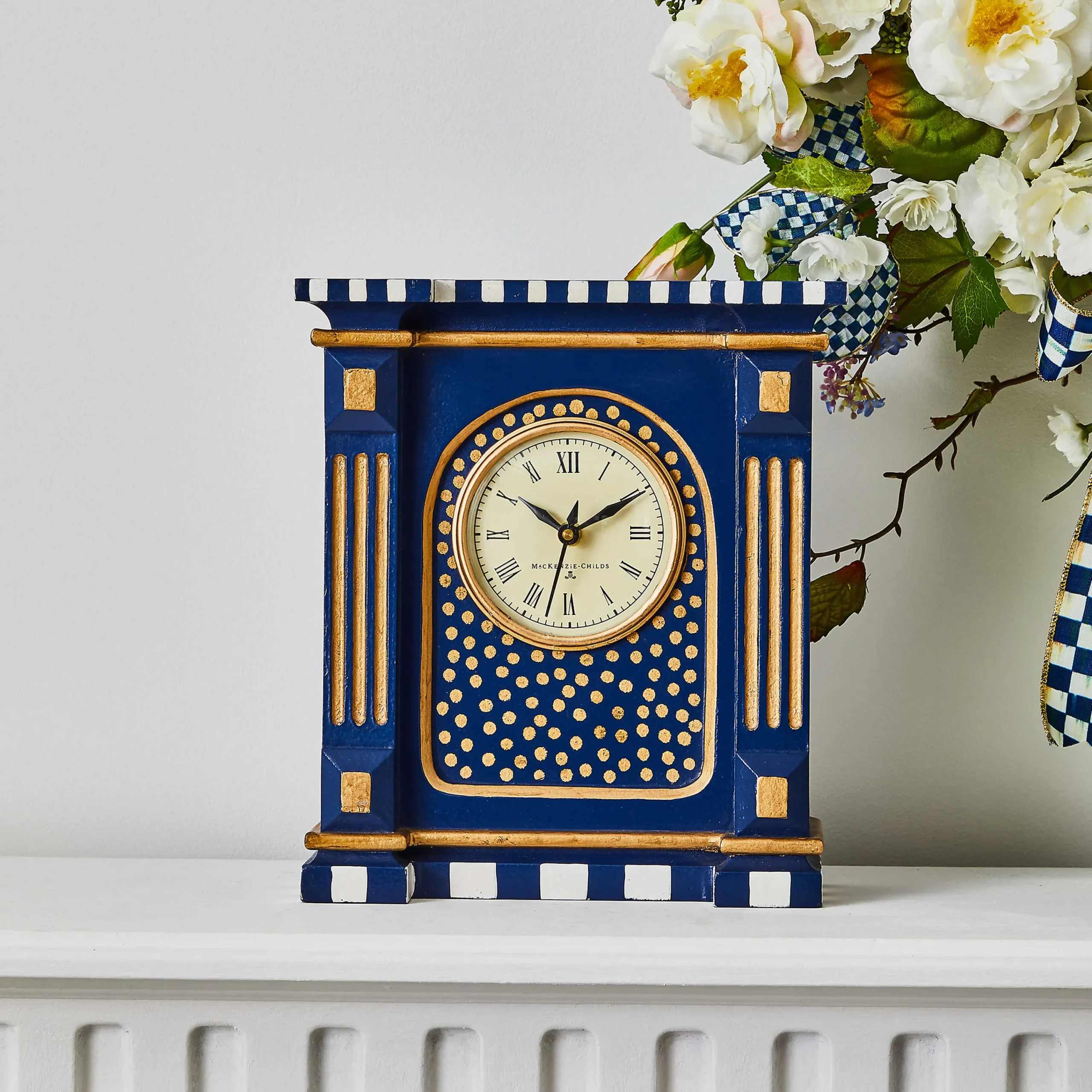 MacKenzie-Childs Royal Check Mantel Clock| Room Accents
