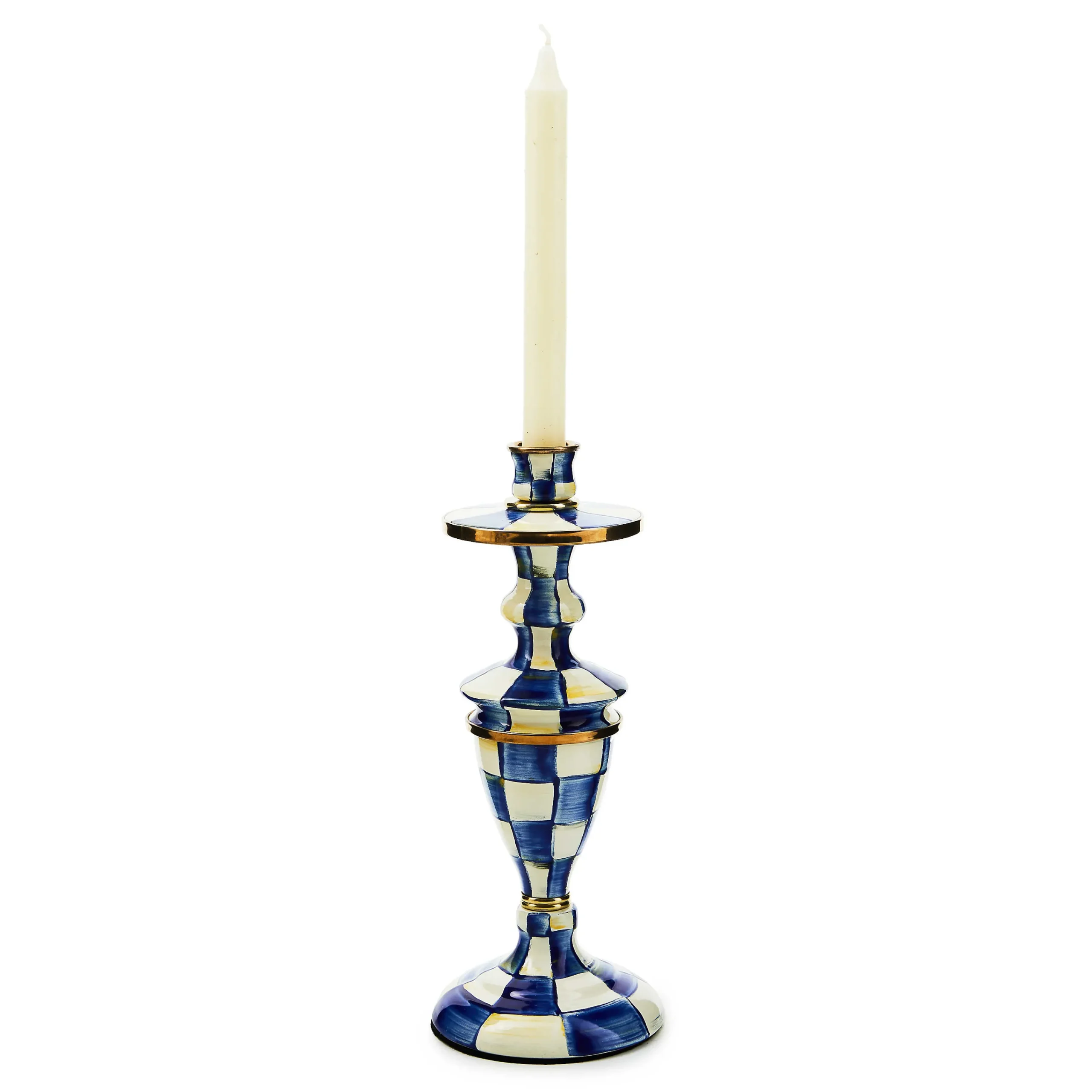 MacKenzie-Childs Royal Check Medium Candlestick| Candles & Fragrances