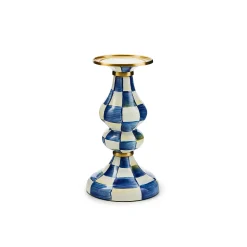 MacKenzie-Childs Royal Check Medium Pillar Candlestick| Candles & Fragrances