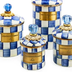 MacKenzie-Childs Royal Check Mini Canister| Room Accents|Kitchen Storage & Organization