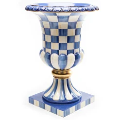 MacKenzie-Childs Royal Check Pedestal Tabletop Urn| Room Accents
