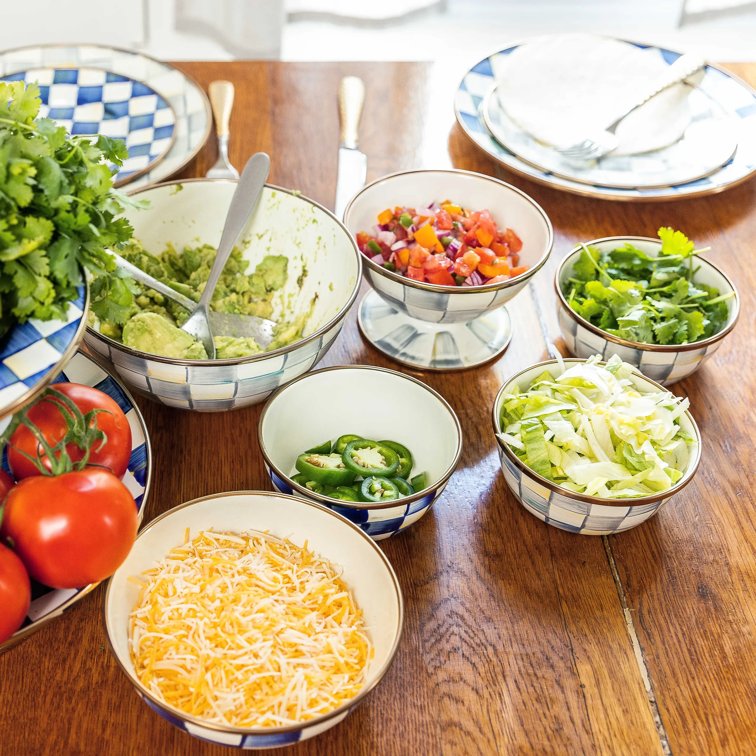 MacKenzie-Childs Royal Check Pinch Bowl| Bar Entertaining|Serveware