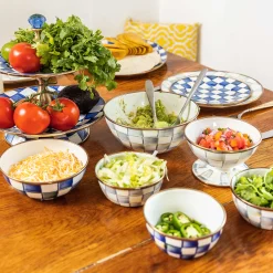 MacKenzie-Childs Royal Check Pinch Bowl| Bar Entertaining|Serveware