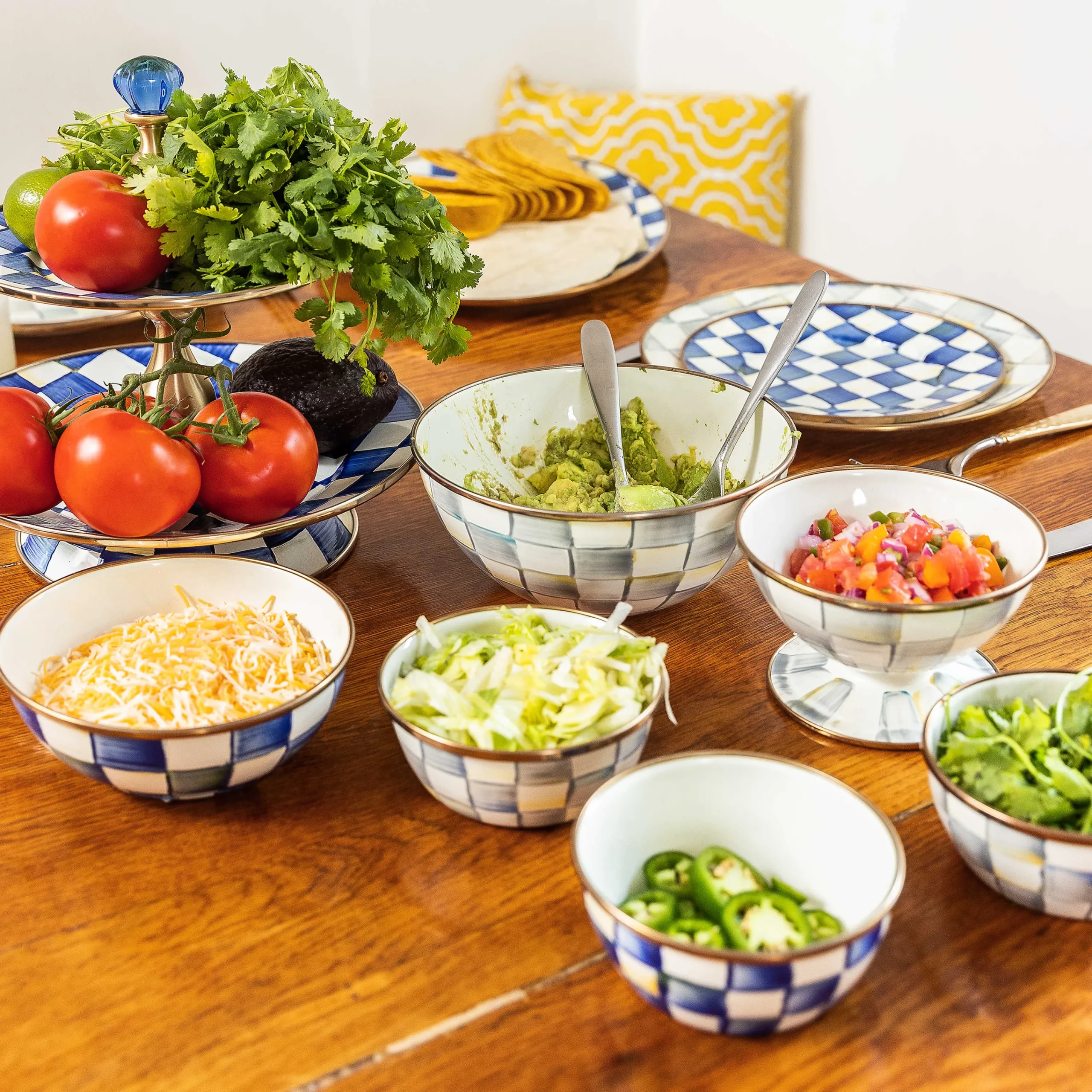 MacKenzie-Childs Royal Check Pinch Bowl| Bar Entertaining|Serveware