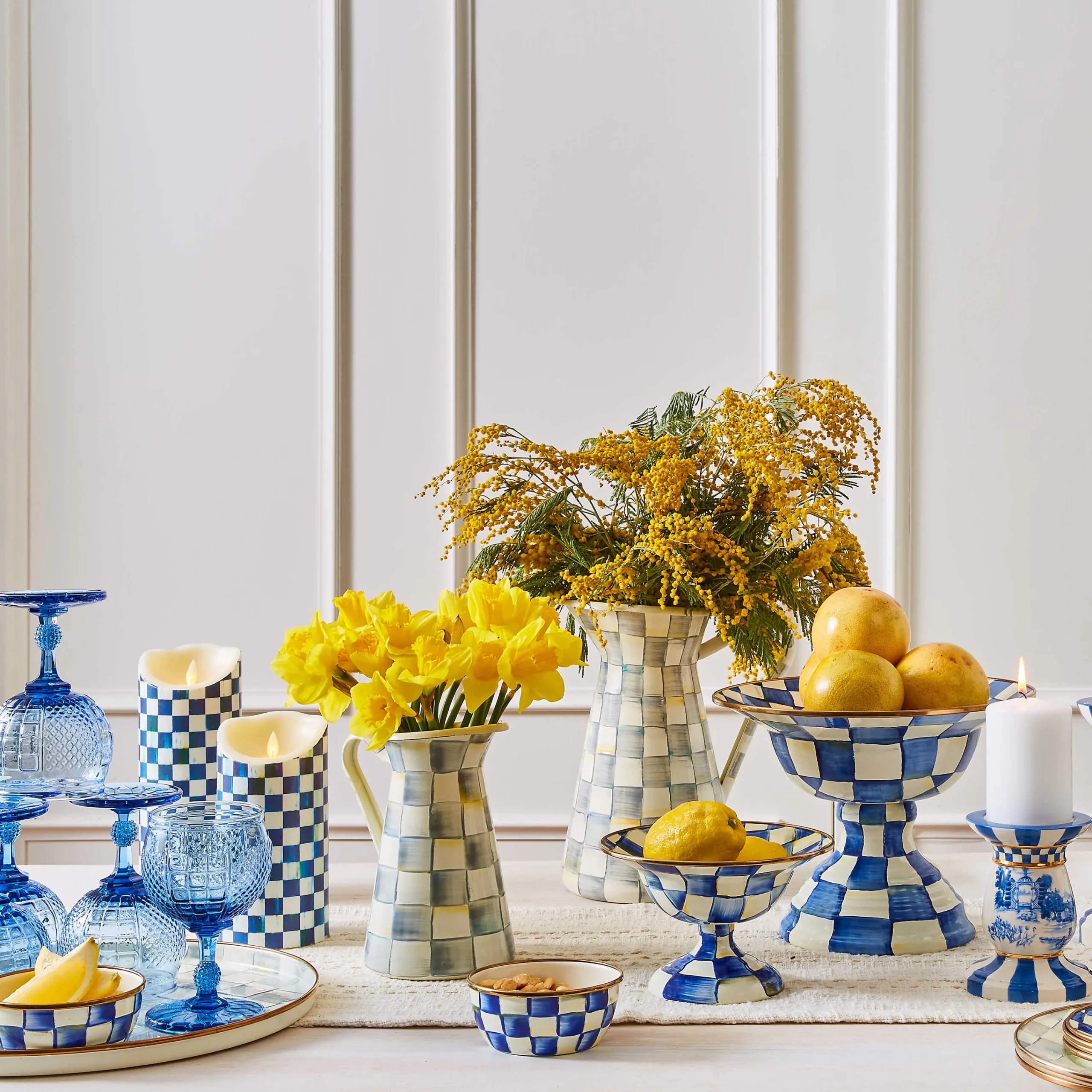 MacKenzie-Childs Royal Check Pinch Bowl| Bar Entertaining|Serveware