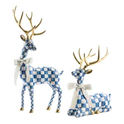 MacKenzie-Childs Royal Check Resting Deer| Holiday|Room Accents