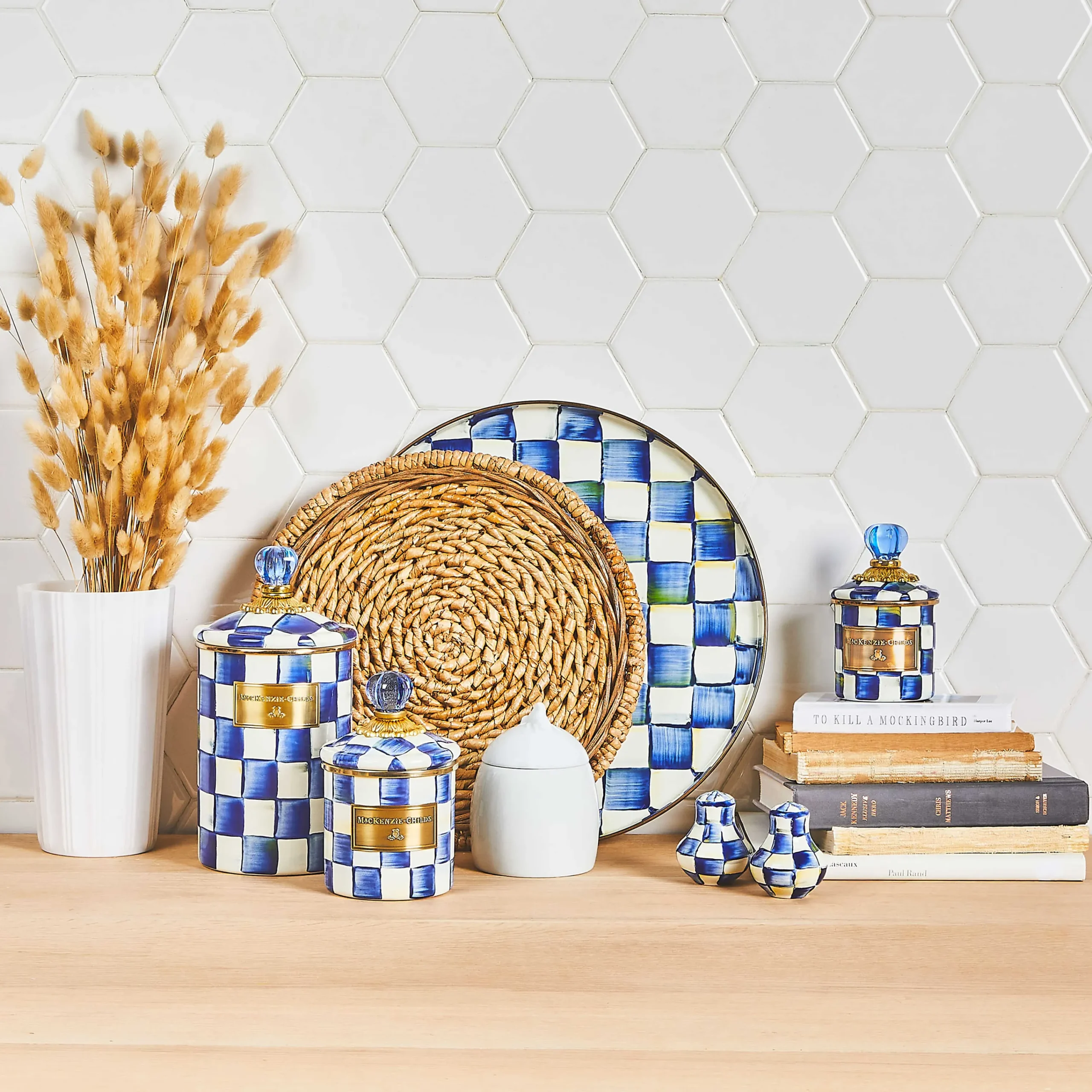 MacKenzie-Childs Royal Check Round Tray| The Coffee Shop|Bar Entertaining
