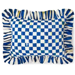 MacKenzie-Childs Royal Check Ruffle Lumbar Pillow| Pillows, Throws, & Cushions