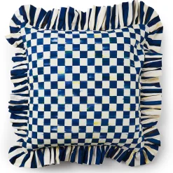 MacKenzie-Childs Royal Check Ruffle Throw Pillow| Pillows, Throws, & Cushions