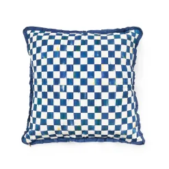 MacKenzie-Childs Royal Check Ruffled Square Throw Pillow| Pillows, Throws, & Cushions