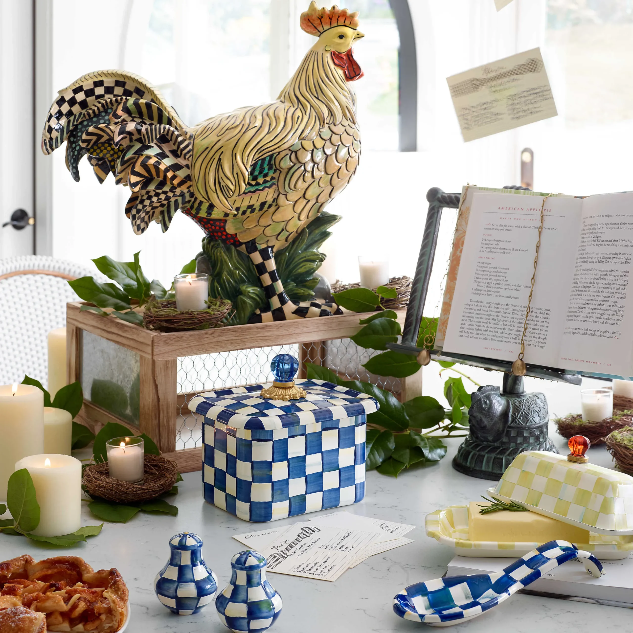 MacKenzie-Childs Royal Check Salt Pepper Shakers| Table Accessories|Serveware