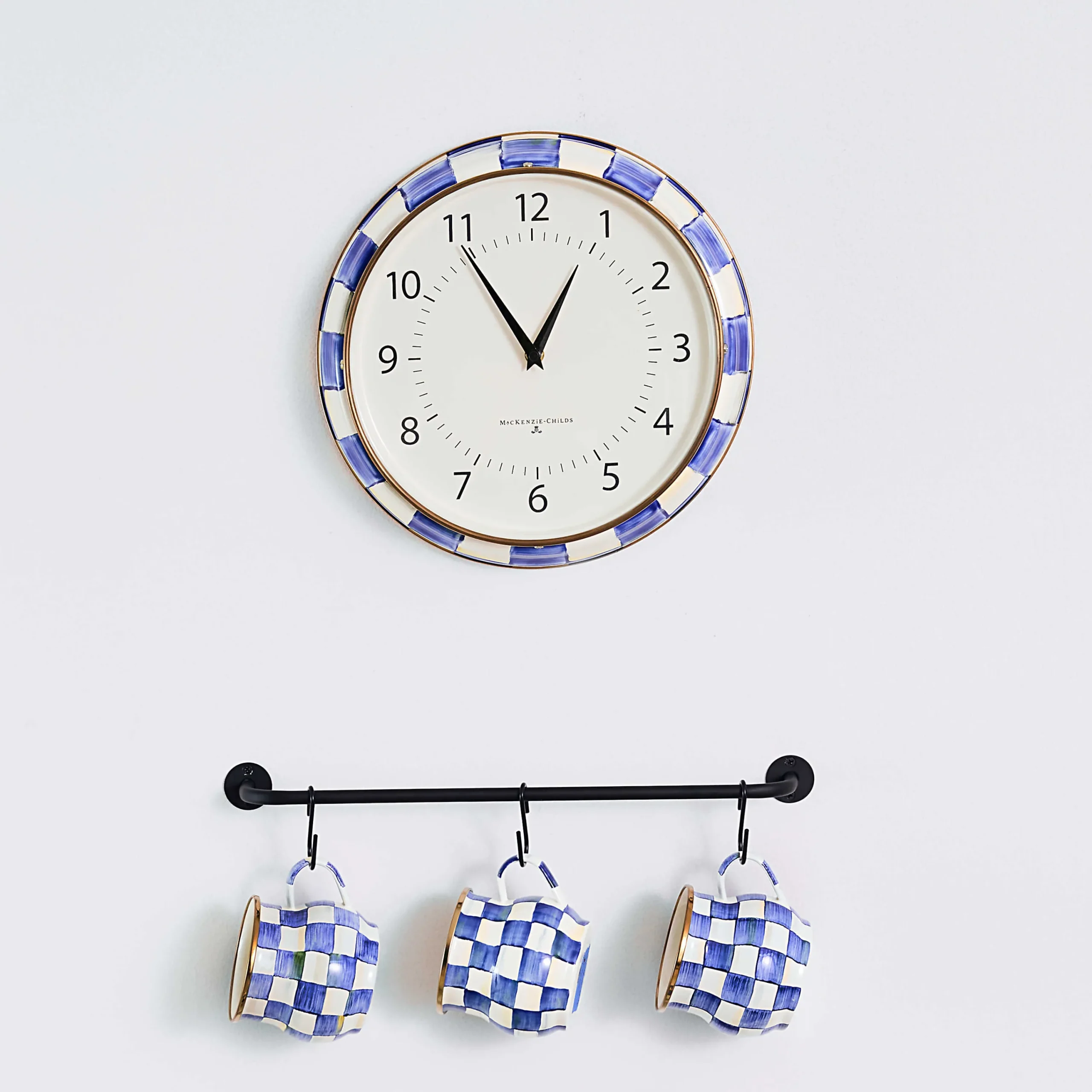 MacKenzie-Childs Royal Check School Wall Clock| Room Accents