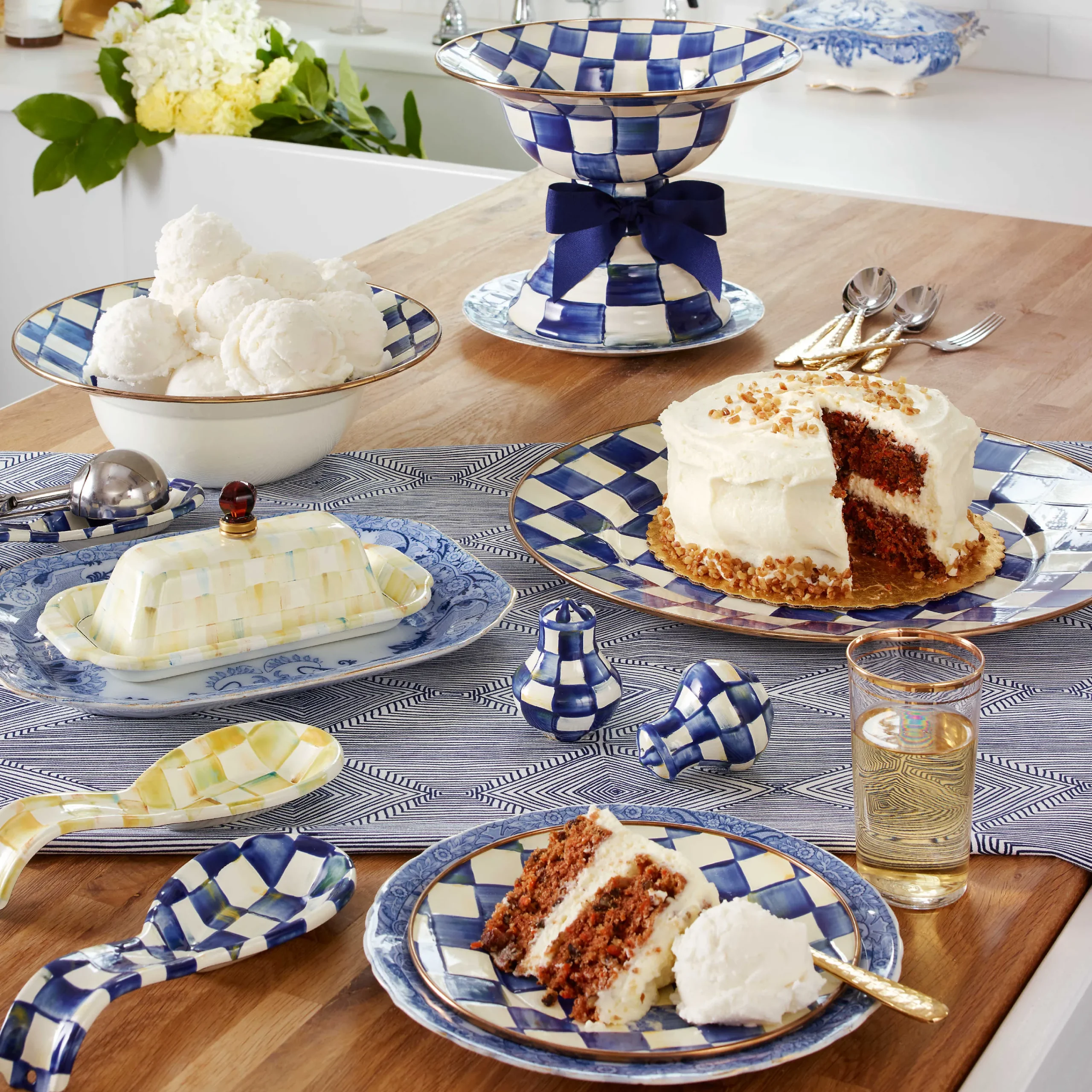 MacKenzie-Childs Royal Check Serving Platter| Bar Entertaining|Serveware